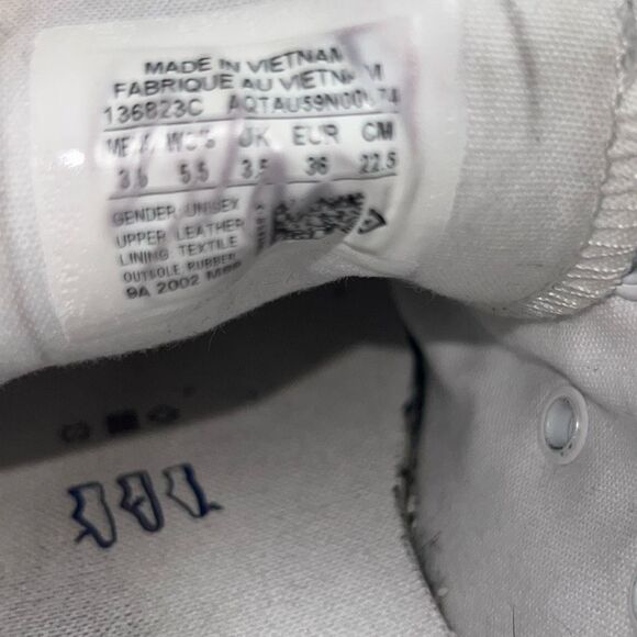 Converse All Star Oxford White Leather Chuck Taylor Low Rise Sneaker W 5.5 - Picture 4 of 8